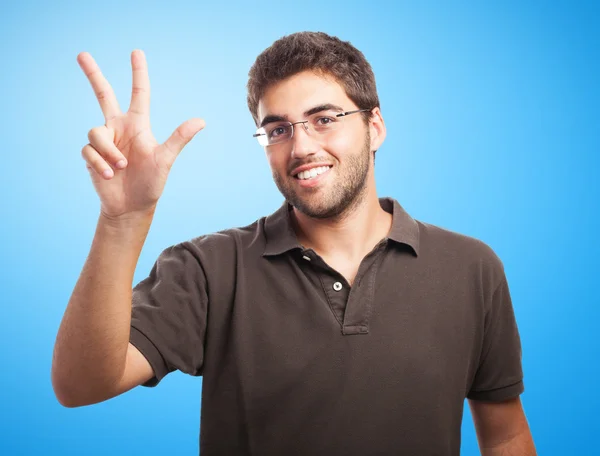 Man counting with fingers — Stock Photo, Image