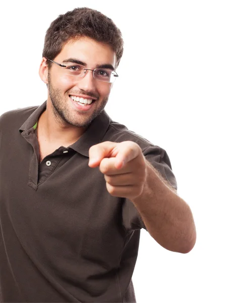 Young man pointing — Stock Photo, Image