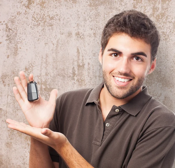 Man met toetsen — Stockfoto