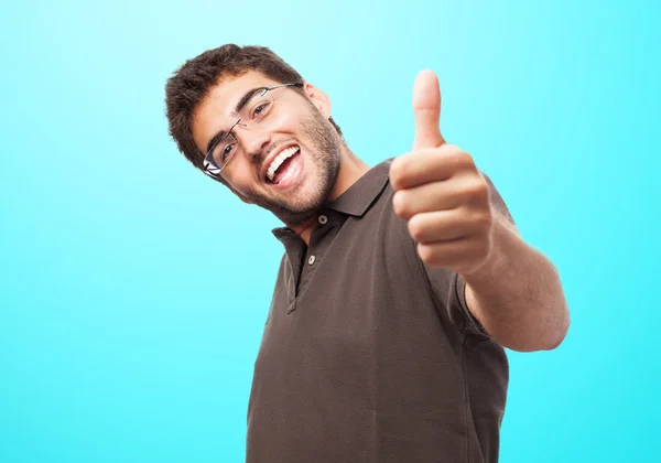 Homem fazendo gesto positivo — Fotografia de Stock