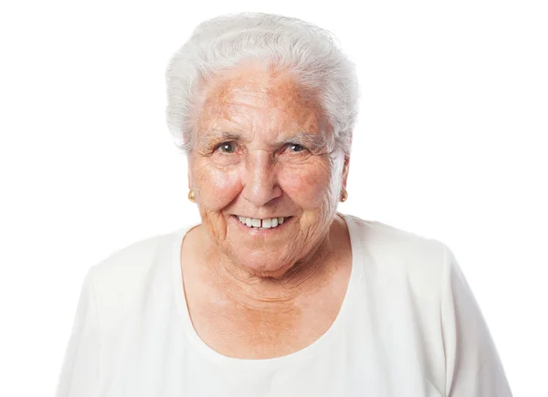 Elder woman smiling — Stock Photo, Image