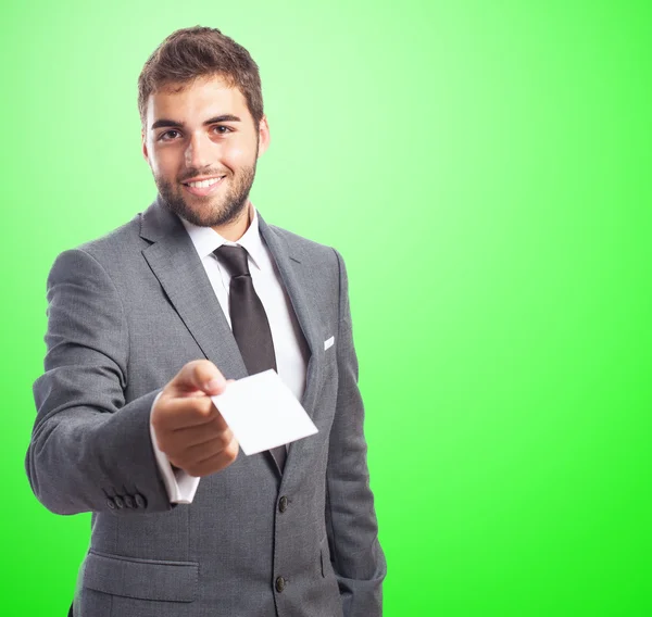 Hombre de negocios que ofrece tarjeta de visita —  Fotos de Stock