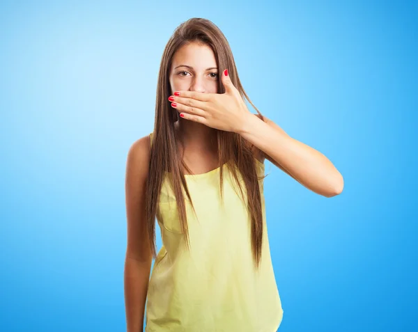 Vrouw doen een afkeuring gebaar — Stockfoto