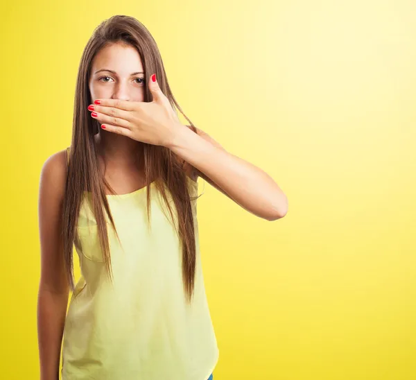 Vrouw doen een afkeuring gebaar — Stockfoto