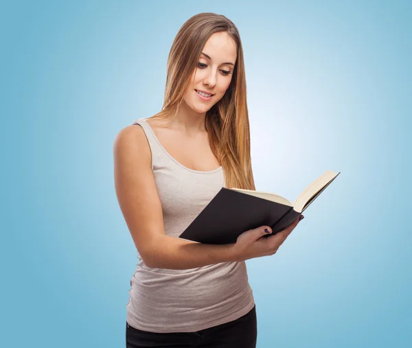 Woman reading book — Stock Photo, Image