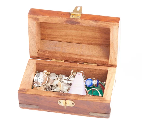 Jewelery box full of jewels — Stock Photo, Image
