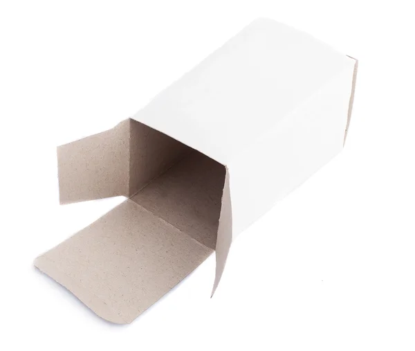 Caixa branca aberta — Fotografia de Stock