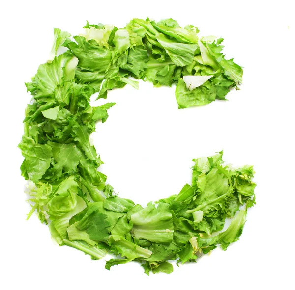 C lettuce letter — Stock Photo, Image