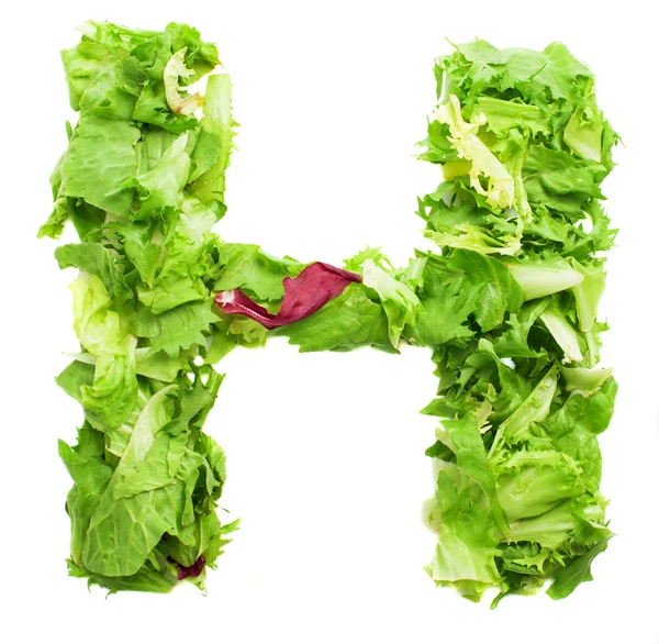 H lettuce letter — Stock Photo, Image