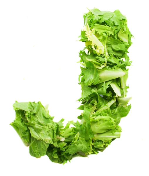 J lettuce letter — Stock Photo, Image