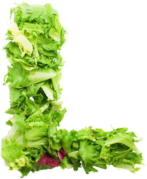 L lettuce letter — Stock Photo, Image