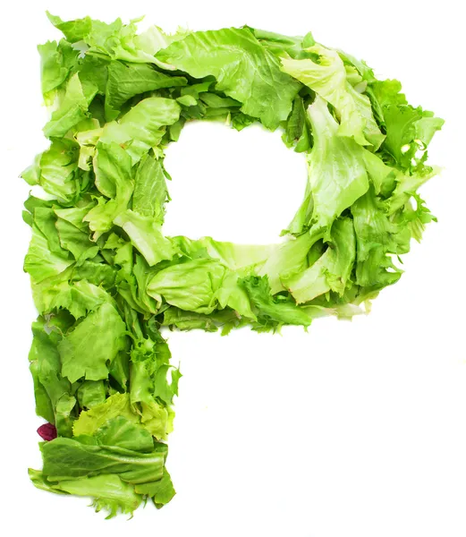 P lettuce letter — Stock Photo, Image