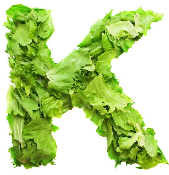 K lettuce letter — Stock Photo, Image