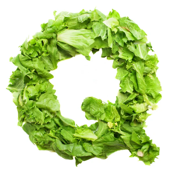 Q lettuce letter — Stock Photo, Image