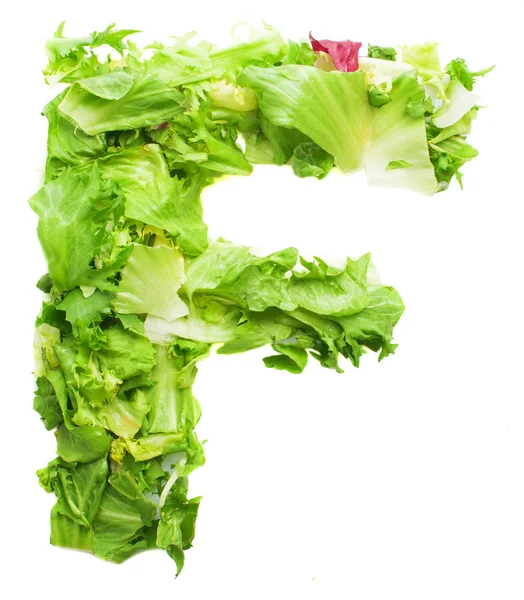 F lettuce letter — Stock Photo, Image