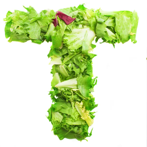 T lettuce letter — Stock Photo, Image