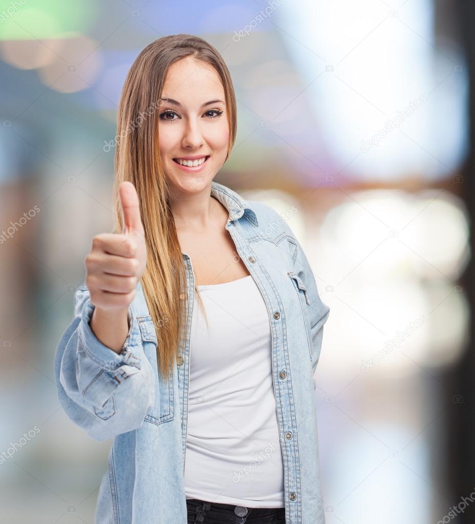 Woman doing okay sign