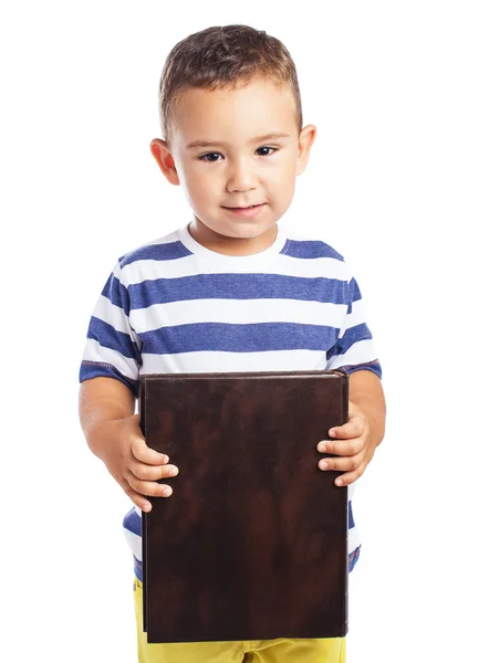 Kid holding book — Stock Photo, Image