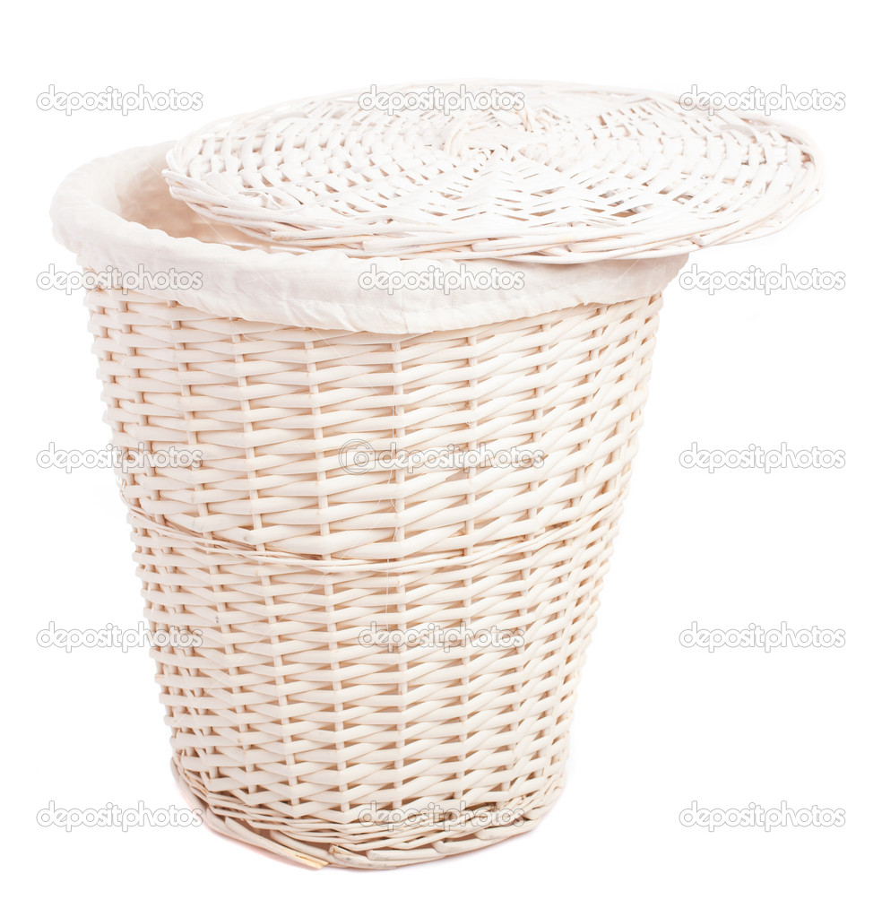 White wicker basket