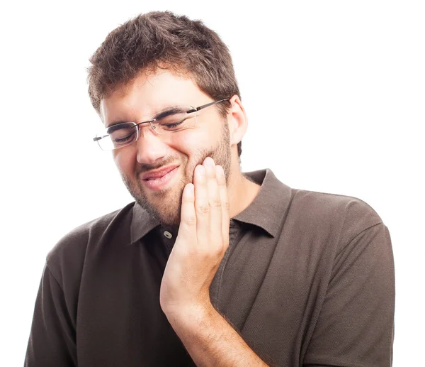 Homem que sofre de dor de dente — Fotografia de Stock