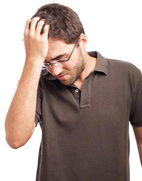 Hombre mostrando gesto de arrepentimiento — Foto de Stock