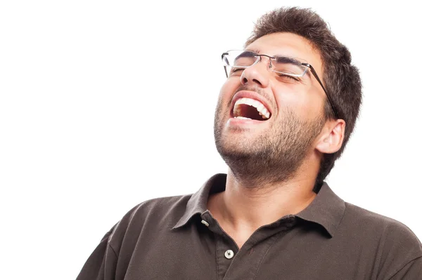 Молодой человек смеется — стоковое фото