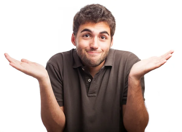 Young man showing ignorance — Stock Photo, Image