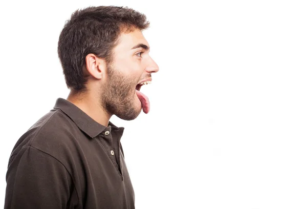 Adam gösterme dil — Stok fotoğraf