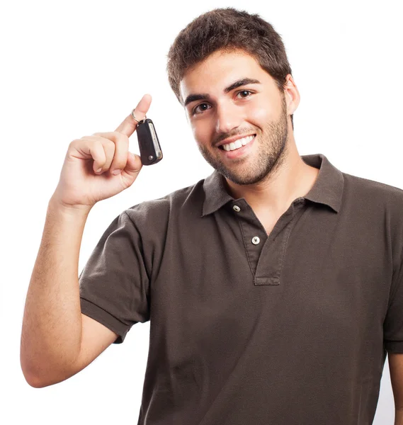 Joven con llaves del coche — Foto de Stock