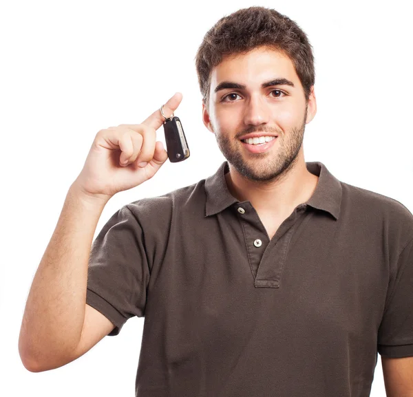 Joven con llaves del coche — Foto de Stock