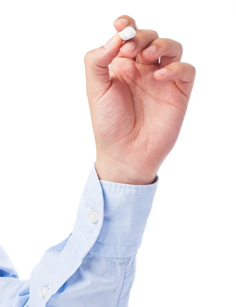 Hand with chalk — Stock Photo, Image