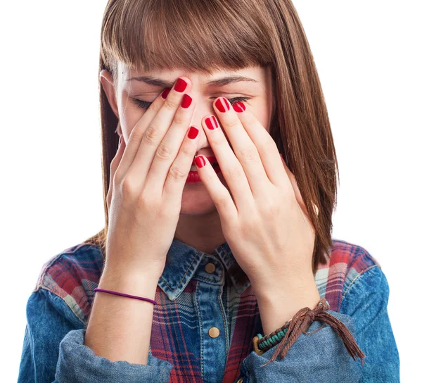 Giovane donna piangendo — Foto Stock