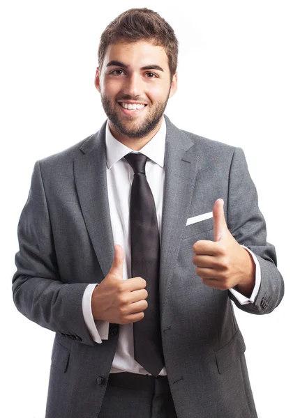 Businessman with thumb up — Stock Photo, Image