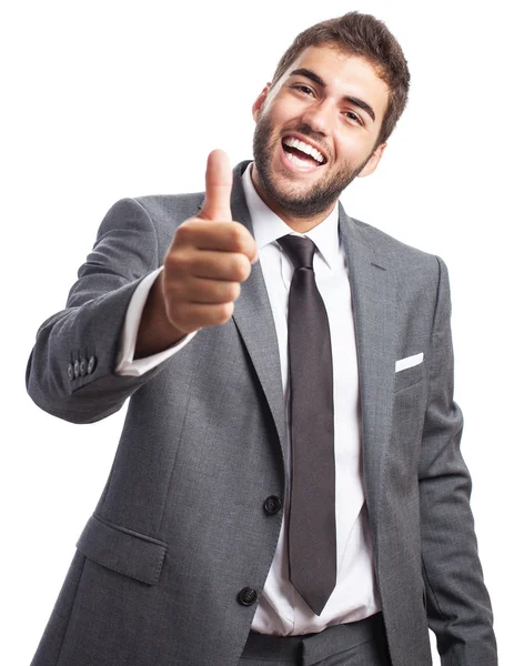 Business man with thumb up — Stock Photo, Image