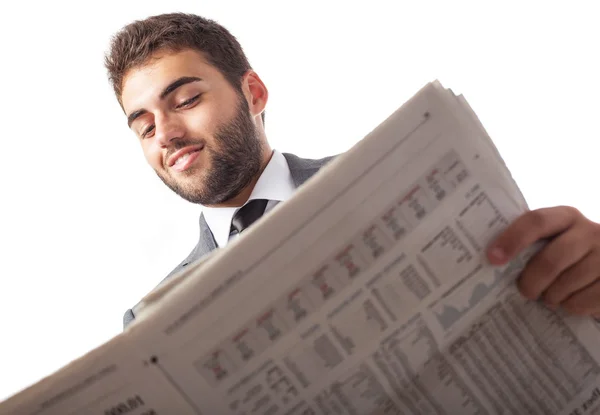 Hombre de negocios leyendo periódico —  Fotos de Stock