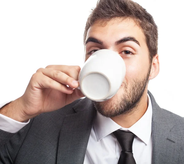 Uomo d'affari che beve caffè — Foto Stock