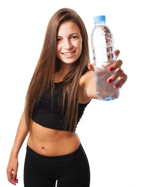 Vrouw bedrijf water — Stockfoto