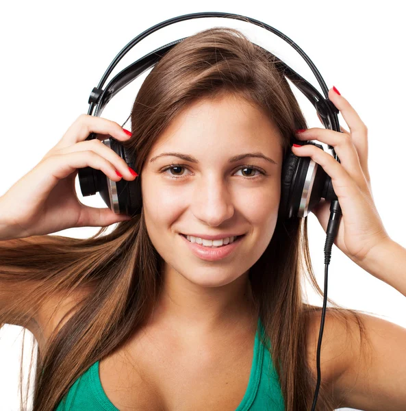 Mujer con auriculares —  Fotos de Stock