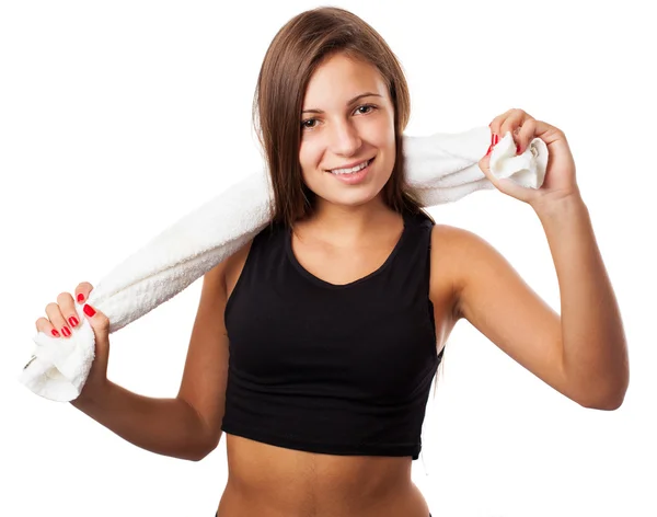 Woman with towel — Stock Photo, Image