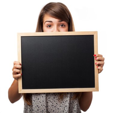 kadın holding yazı tahtası