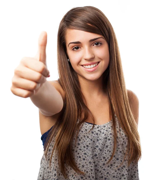 Woman showing thumb up — Stock Photo, Image