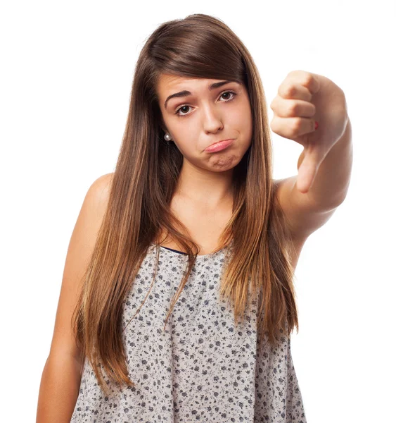 Mujer expresando negatividad — Foto de Stock