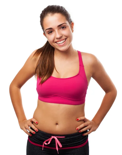 Deportiva mujer sonriendo — Foto de Stock