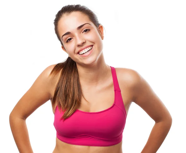 Donna sportiva sorridente — Foto Stock