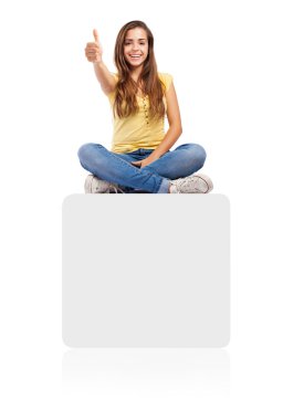 Girl with thumb up clipart