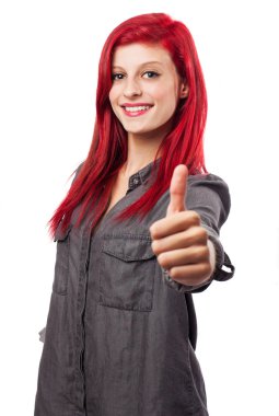 başparmak ile kadın