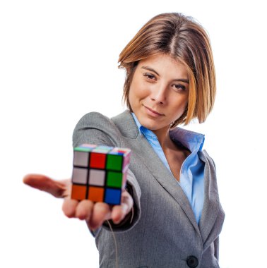 iş kadını holding rubik küpü
