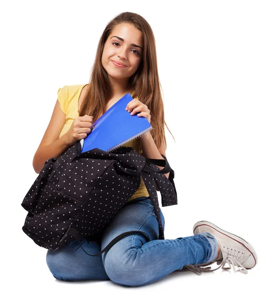 Woman with backpack — Stock Photo, Image