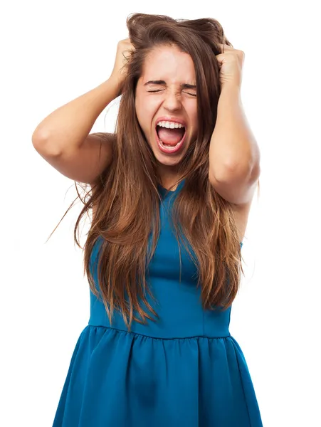 Jovem mulher estressada — Fotografia de Stock