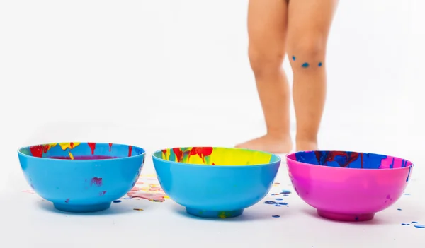 Kid paint stained — Stock Photo, Image